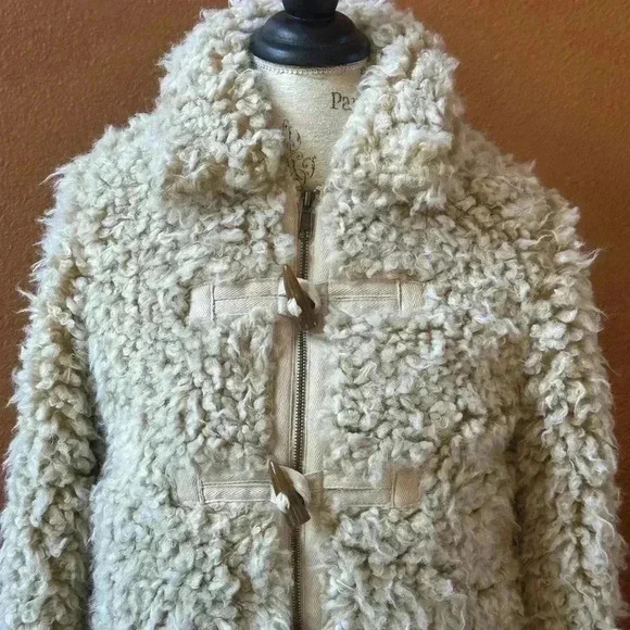 Anthropologie “Brenna” Faux Fur “Teddy” Short Coat In Cream Extra Small EUC! - Picture 10 of 16